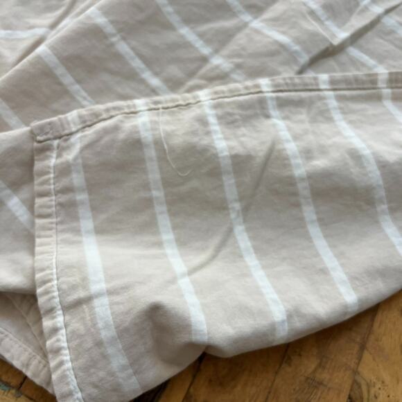 Threshold Shower Curtain Beige & White Striped 100% Cotton 67" x 68.5" - Picture 4 of 11